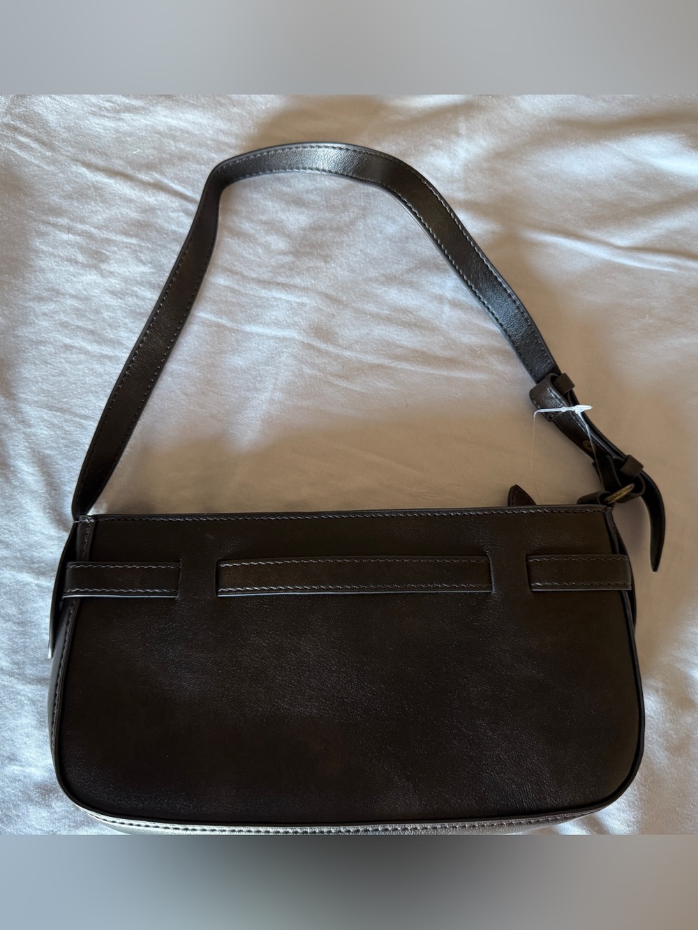 Abercrombie & Fitch Brown Faux Leather Shoulder Bag Brass Hardware Going Out - Picture 7 of 10